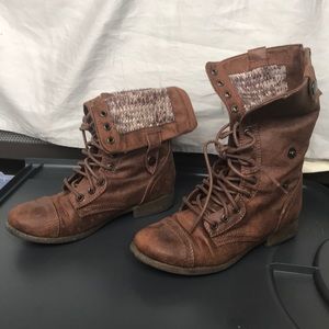 Women’s brown combat boots